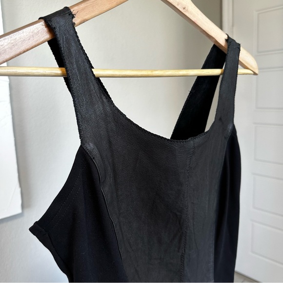 Illia Anthropologie Black Leather Dress - Picture 8 of 15